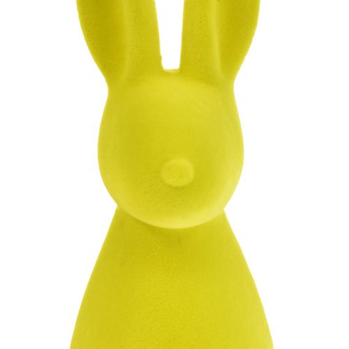 Floristik24 Décoration lapin de Pâques jaune-vert debout floqué 15×15,5×47cm