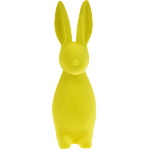 Floristik24 Décoration lapin de Pâques jaune-vert debout floqué 15×15,5×47cm