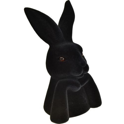 Article Buste de lapin pensant noir floqué Pâques 16,5×13×27cm