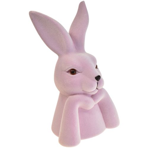 Article Buste de lapin Thinking Bunny Violet Clair Pâques 16,5×13×27cm