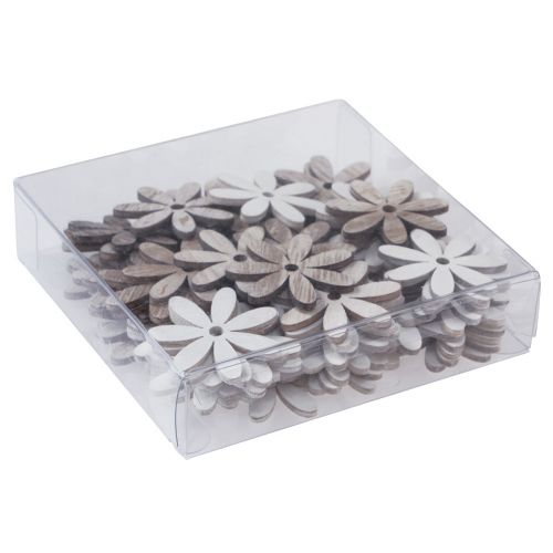 Article Décoration de table fleurs en bois blanc naturel Ø4cm 72 pcs