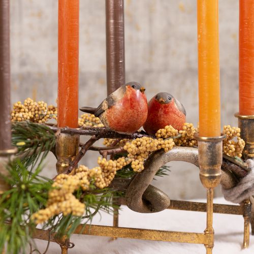 Figurines Robin en Céramique - Tons Rouges et Naturels, 5,4 cm - Parfaites pour le Jardin et la Maison - Pack de 4