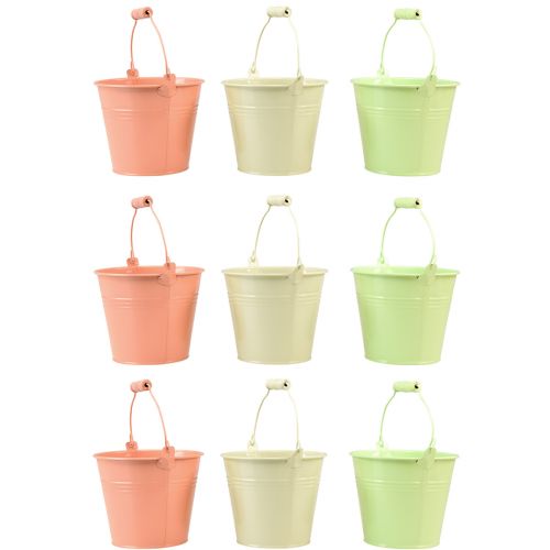 Article Seau avec anse jardinière métal pastel Ø10cm H8cm 10 pcs