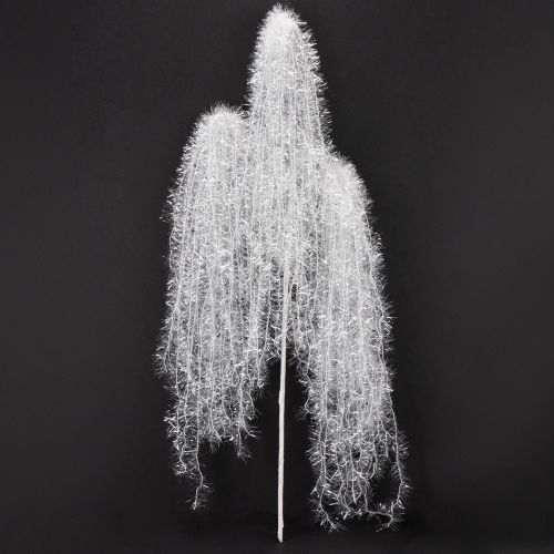 Article Branche d'hiver artificielle blanche à l'aspect givré et enneigé, 70 cm