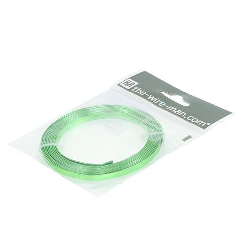 Article Fil plat en aluminium vert 5 mm x 1 mm 2,5 m