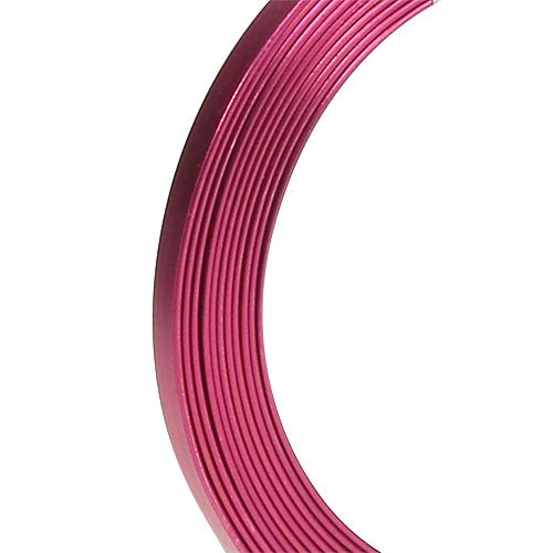 Fil plat d’aluminium en rose vif 5mm x 1mm 2,5m