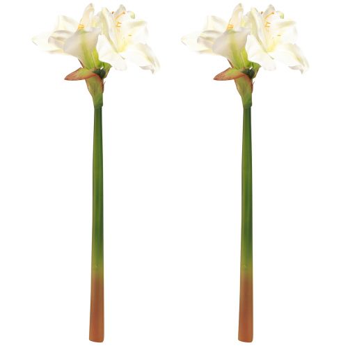 Article Amaryllis Fleurs de Noël artificielles L55cm blanc 2pcs