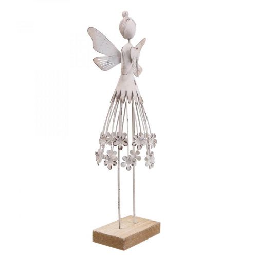Article Décoration de table féerique Blossom printemps décoration métal fée blanche H30.5cm