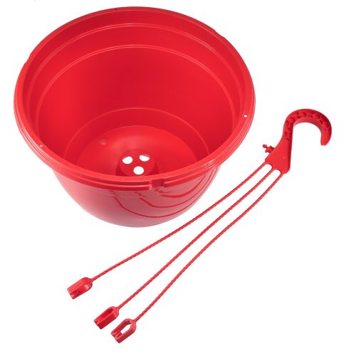 Article Panier suspendu pot de fleur rouge à suspendre Ø25cm H50cm