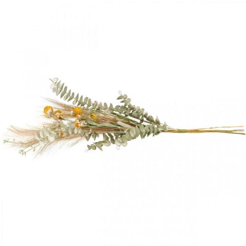 Article Bouquet de fleurs artificielles Craspedia plume herbe eucalyptus 55cm