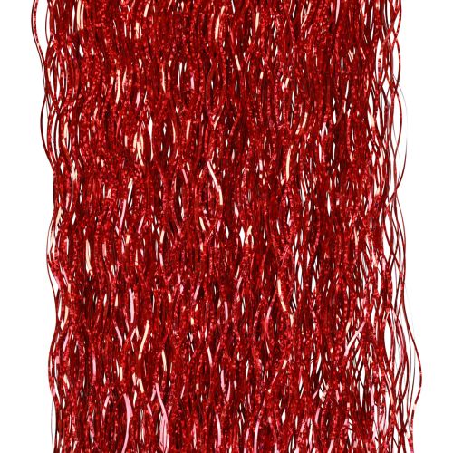 Article Décoration de sapin de Noël Noël, guirlande ondulée rouge chatoyante 50cm