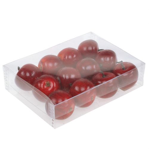 Article Déco pomme rouge brillant 4,5cm 12pcs