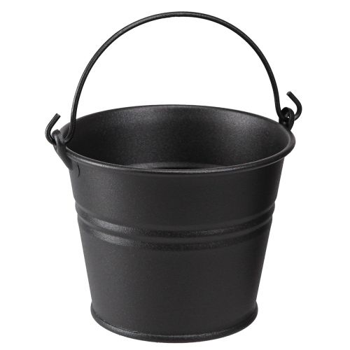 Floristik24 Seau décoratif poignée de pot de fleur en métal noir Ø14cm 3pcs