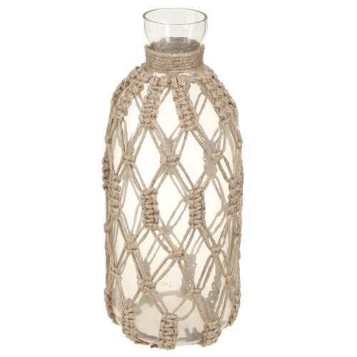 Floristik24 Vase bouteille décoratif en verre macramé Ø10cm H27cm