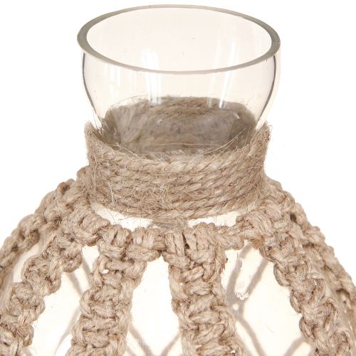 Article Vase bouteille décoratif en verre macramé Ø10cm H27cm