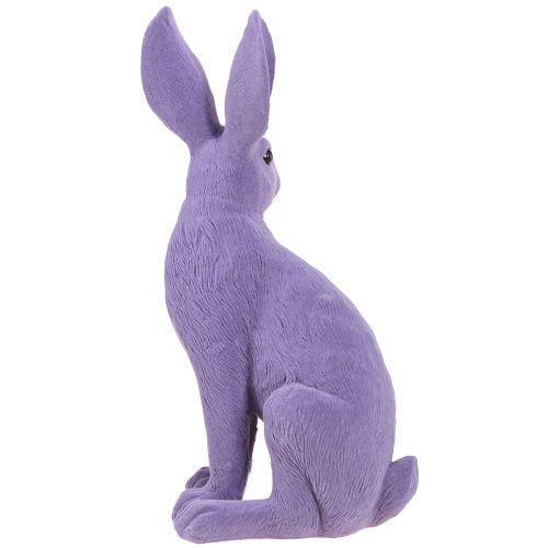 Article Lapin décoratif lilas Lapin de Pâques assis floqué 16×13×35cm