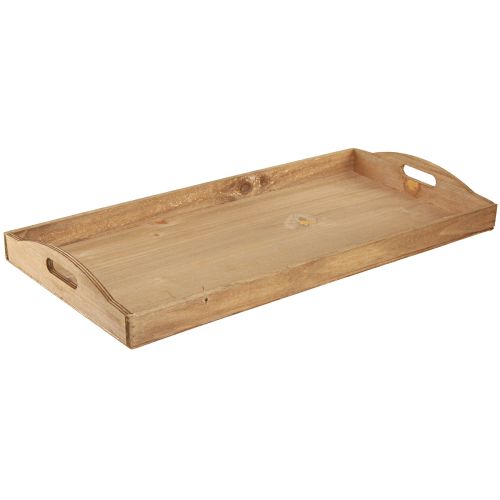 Article Plateau décoratif en bois oblong FSC en naturel 58cmx28cmx6cm