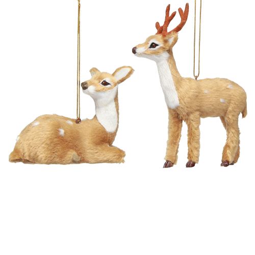 Floristik24 Cerf décoratif Noël à suspendre H11,5cm / 7,5cm 2pcs