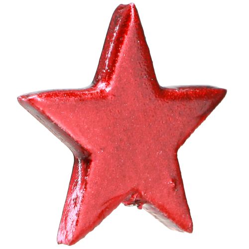 Article Étoiles décoratives décoration scatter métallisé rouge – 2ème choix – Ø5cm 36 pcs