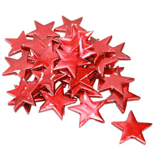 Article Étoiles décoratives décoration scatter métallisé rouge – 2ème choix – Ø5cm 36 pcs