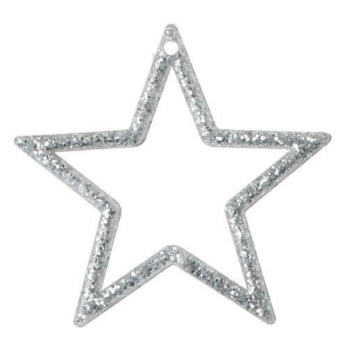 Article Étoiles déco de Noël à paillettes Argent 4,5cm 120pcs