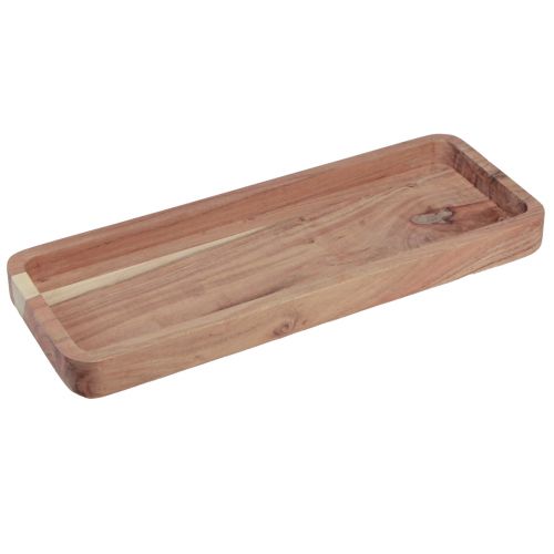 Plateau décoratif, oblong en bois d&#39;acacia, naturel 40×15cm