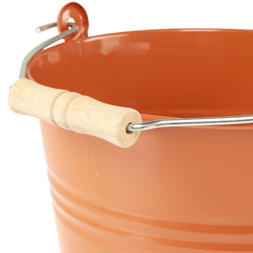 Article Jardinière seau déco métal marron orange Ø22cm H21,5cm 6L