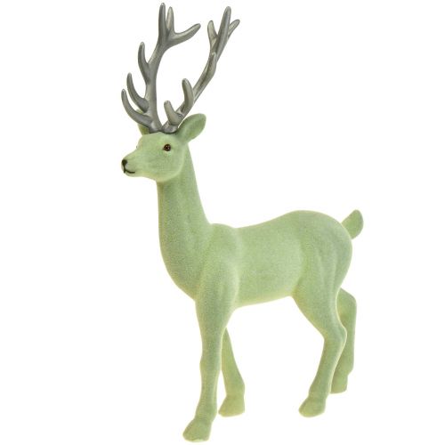 Floristik24 Figurine décorative cerf renne Noël vert gris H37cm