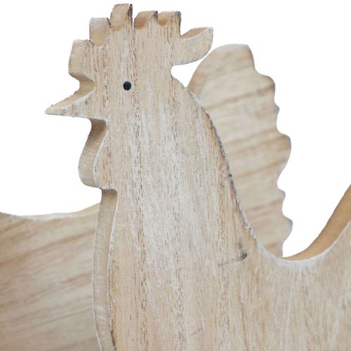 Article Poulet décoratif décoration de Pâques décoration de table en bois 14,5 cm lot de 2