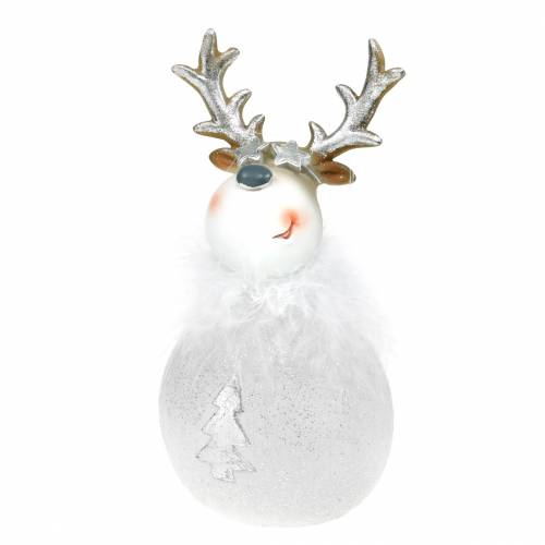 Figurine décorative cerf blanc 17cm