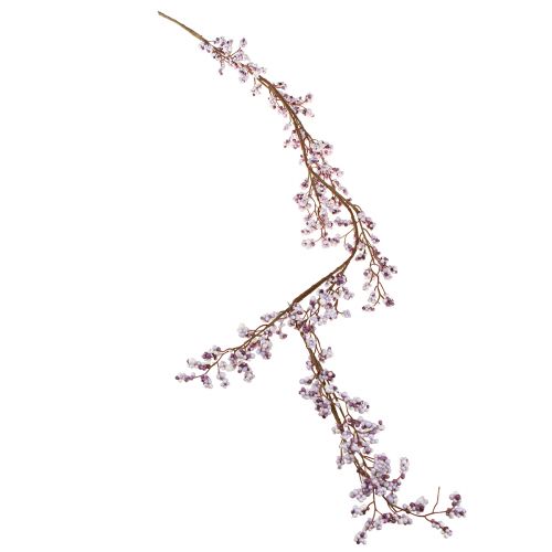 Article Support décoratif branche de baies blanc violet gel d&#39;hiver 130cm