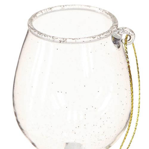 Article Verres à suspendre décoratifs transparents avec or 9cm 2pcs