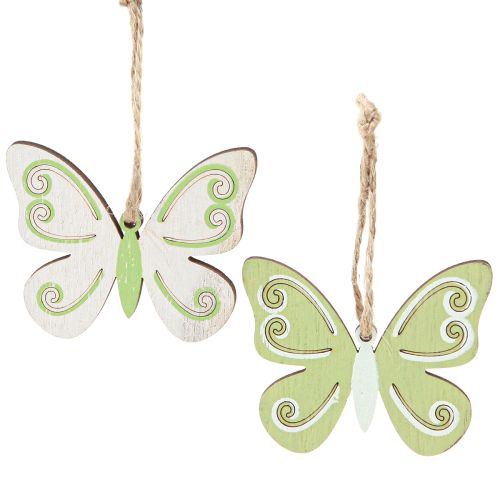 Cintre décoratif décoration papillon bois vert naturel 5×6cm 12 pcs