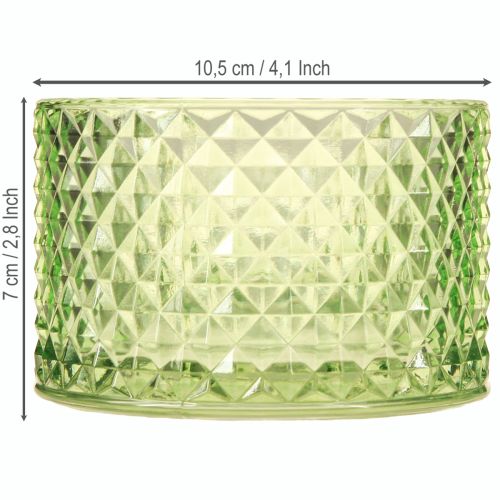 Article Bol décoratif en verre photophore vert rétro Ø10,5 cm 2 pièces