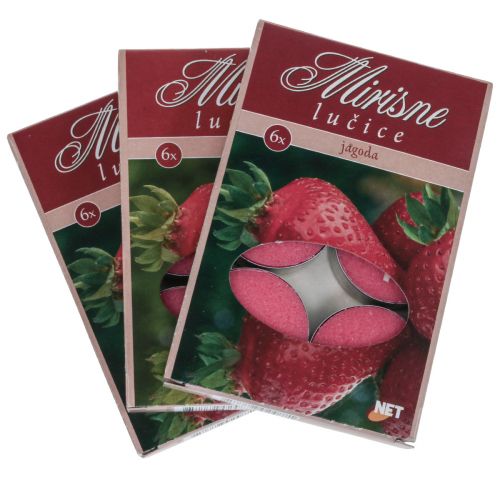 Article Bougies parfumées fraise, senteur photophore, bougie parfumée d&#39;ambiance Ø3,5cm H1,5cm 18 pièces