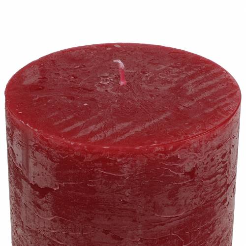 Article Bougies de couleur unie rouge foncé 70x120mm 4 pcs