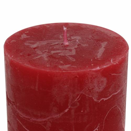 Article Bougies de couleur unie rouge foncé 70x80mm 4 pcs