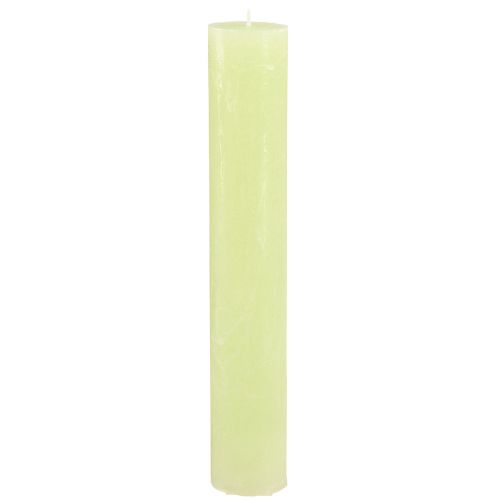 Floristik24 Bougies unies vert citron​​​​​​​ Bougies coniques 50×300mm 4 pcs