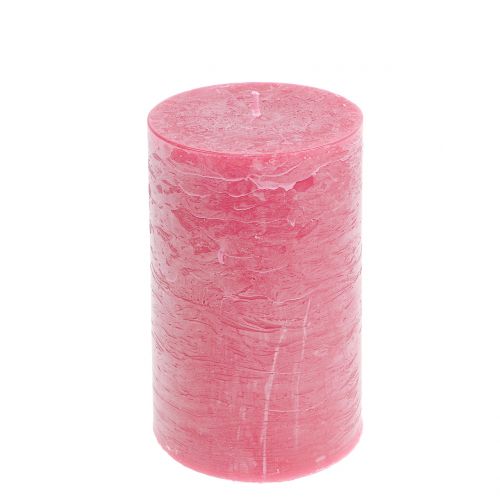 Floristik24 Bougies colorées unies rose 85x150mm 2pcs