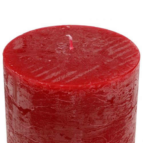 Article Bougies de couleur unie rouge 50x100mm 4pcs