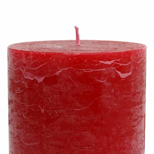 Article Bougies de couleur unie rouge 70x120mm 4 pcs