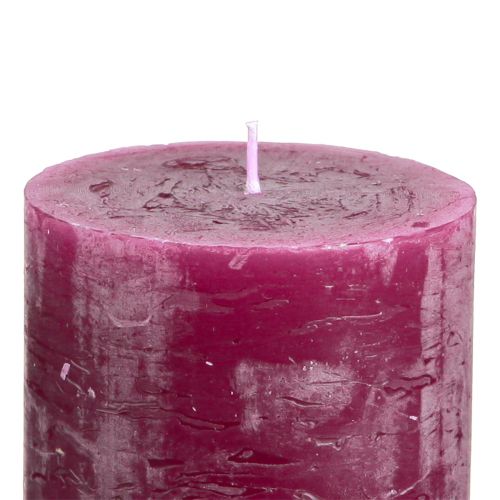 Article Bougies de couleur unie Bougies pilier Berry violet 70×80mm 4 pcs