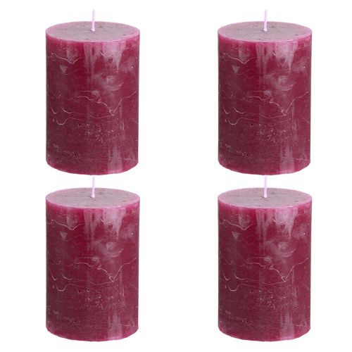 Article Bougies de couleur unie en piliers Berry 70x100mm 4 pcs