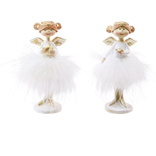 Floristik24 Figurines décoratives de Noël ange en or blanc H10,5cm 2pcs