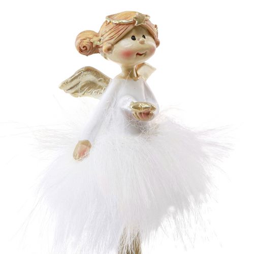 Article Figurines décoratives de Noël ange en or blanc H10,5cm 2pcs