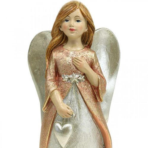 Article Figurine d&#39;ange ange gardien ange de Noël avec coeur H19cm 2pcs