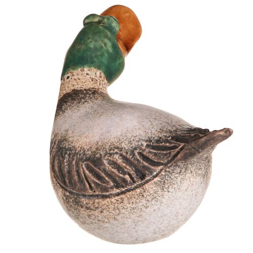 Article Canards déco en céramique printemps Marron Vert 15cm 2pcs