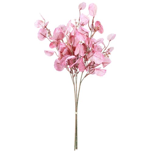 Article Branche d&#39;eucalyptus eucalyptus pailleté artificiel rose 65cm 3pcs