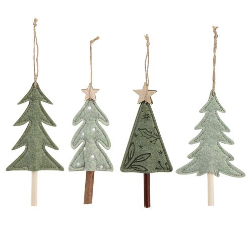 Sapins de Noël en feutre à suspendre Déco sapin Vert 18cm 8pcs