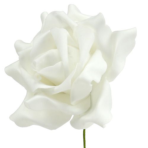 Rose en mousse blanche Ø15cm 4pcs